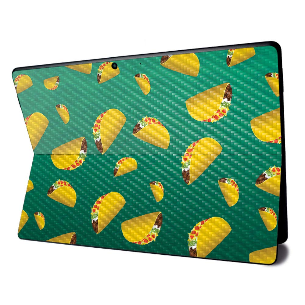 MightySkins Carbon Fiber Skin for Microsoft Surface Pro X - Tacos | Textured Carbon Fiber Finish | Easy to Apply, Remove, and Change Styles | Made in The USA