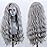 ELESTY Long Wavy Grey Hair Synthetic Lace Front Wig for Women Pree Part Loose Curly Glueless Lace Wig Natural Looking Heat Resistant Fiber Synthetic Lace Wig for Daily Cosplay Use