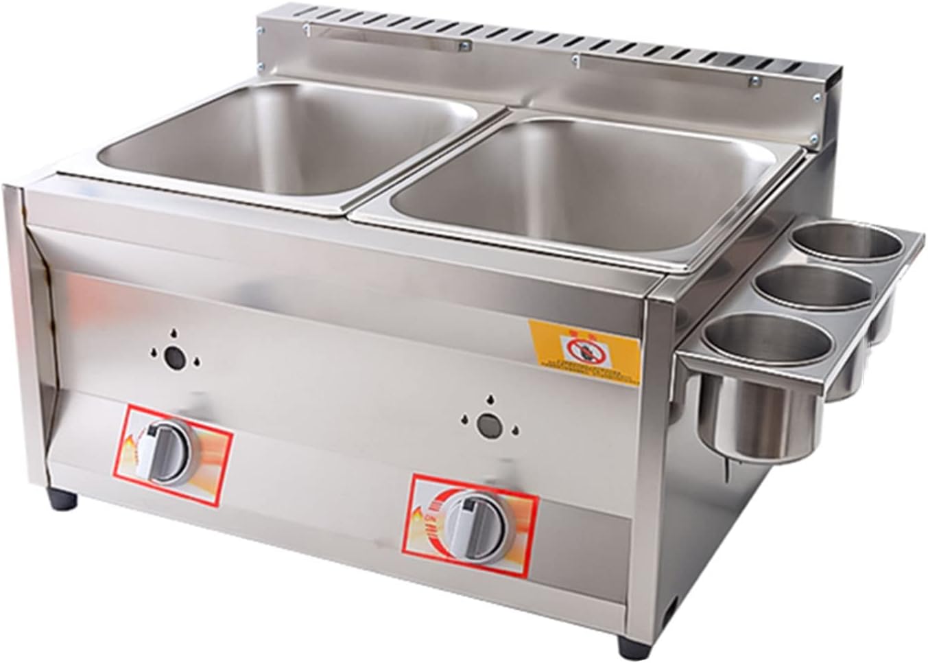 Professional Commercial Desktop Gas Fryer，Stainless Steel Liquefied Petroleum Gas Lpg Deep Fryer with Basket and Lid，Restaurant Kitchen Snack Bar French Fries Fish Fryer