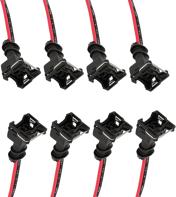 Conector de Bico Injetor de Combustível Polcatay com Chicote Estendido – Conjunto com 8 unidades
