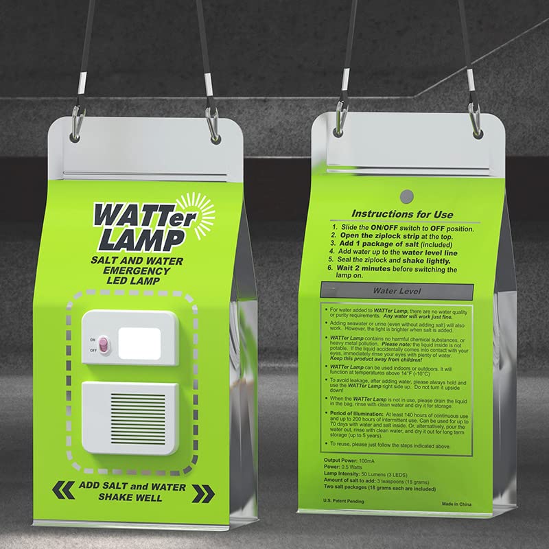 Lampe de secours eau salée avec éclairage LED continu 140h - 2