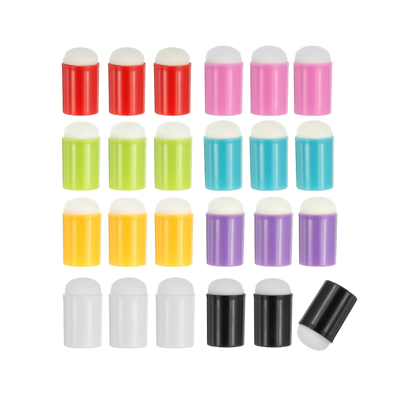 PATIKIL Finger Sponge Daubers, 24Pcs Finger Painting Sponge Set Craft Drawing Foam Dauber for Art Ink Crafts Card Making Chalk 8 Colors
