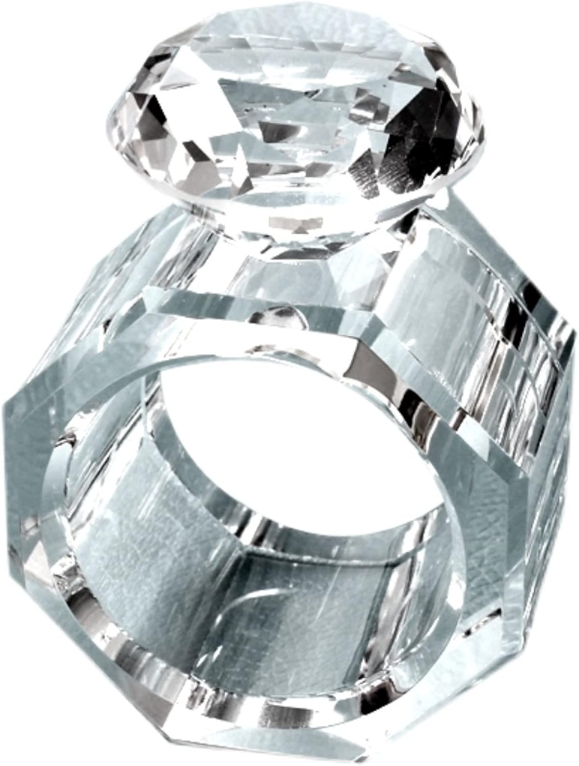 Napkin Buttons Napkin Rings Napkin Holders Napkin Buckle Model Room Dining Table Table Octagonal Crystal Diamond Napkin Clasp Transparent Decoration Hotel Decorativ(