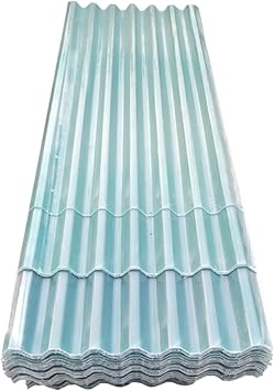 Outdoor Corrugated Bitumen Roof Sheet,1mm Thick Roofing Sheets,Mute Roofing Cladding Panel,Clear Daylighting Panels for Greenhouse,Weatherproof Roofing Covers,with Screw 0.9x0.8m/35x31in,2 Pcs