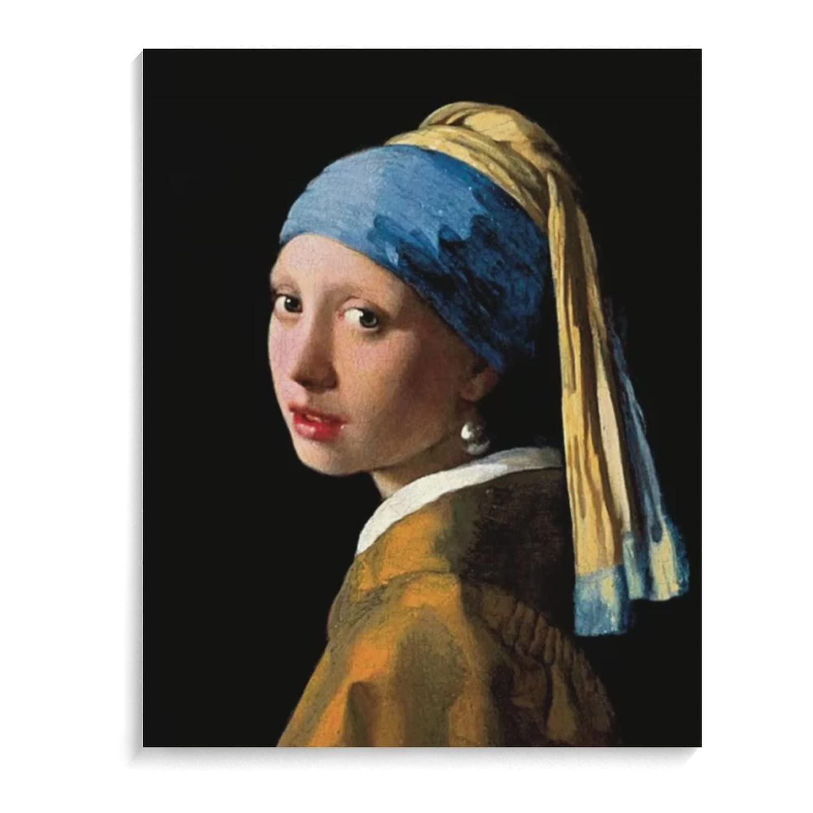 【名画　フェルメール】 「真珠の耳飾りの少女」　 [模写] 直筆手書き油絵 Amazon | 数字油絵 ヨハネス・フェルメール ‎真珠の耳飾りの少女