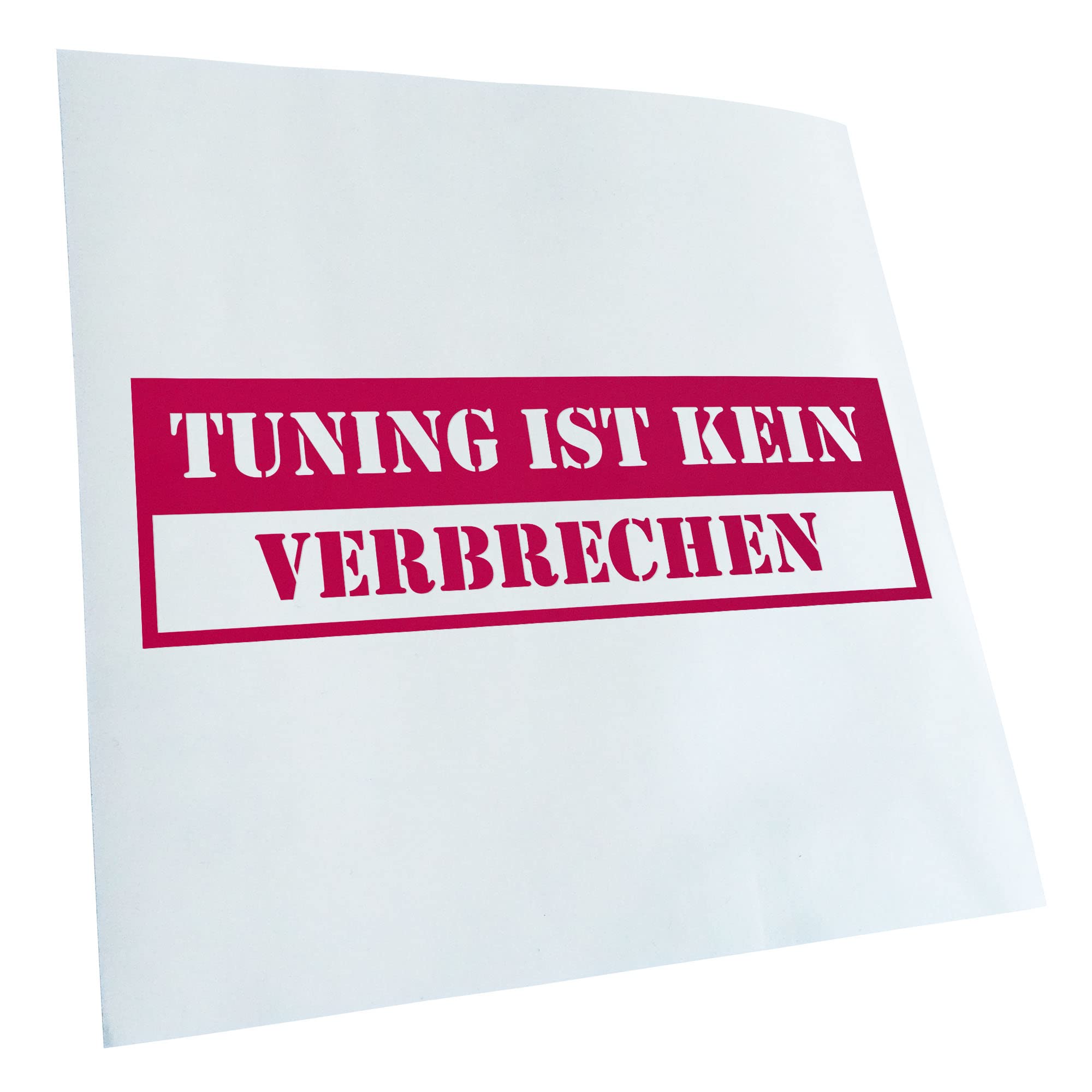 Kiwistar - Car Sticker - Pink - 40 x 12 cm Tuning ist kein Verbrechen - Rear Window Car Sticker Weatherproof for Car Truck Moped Truck - Sticker Exterior Self-Adhesive Tuning Accessories for Window