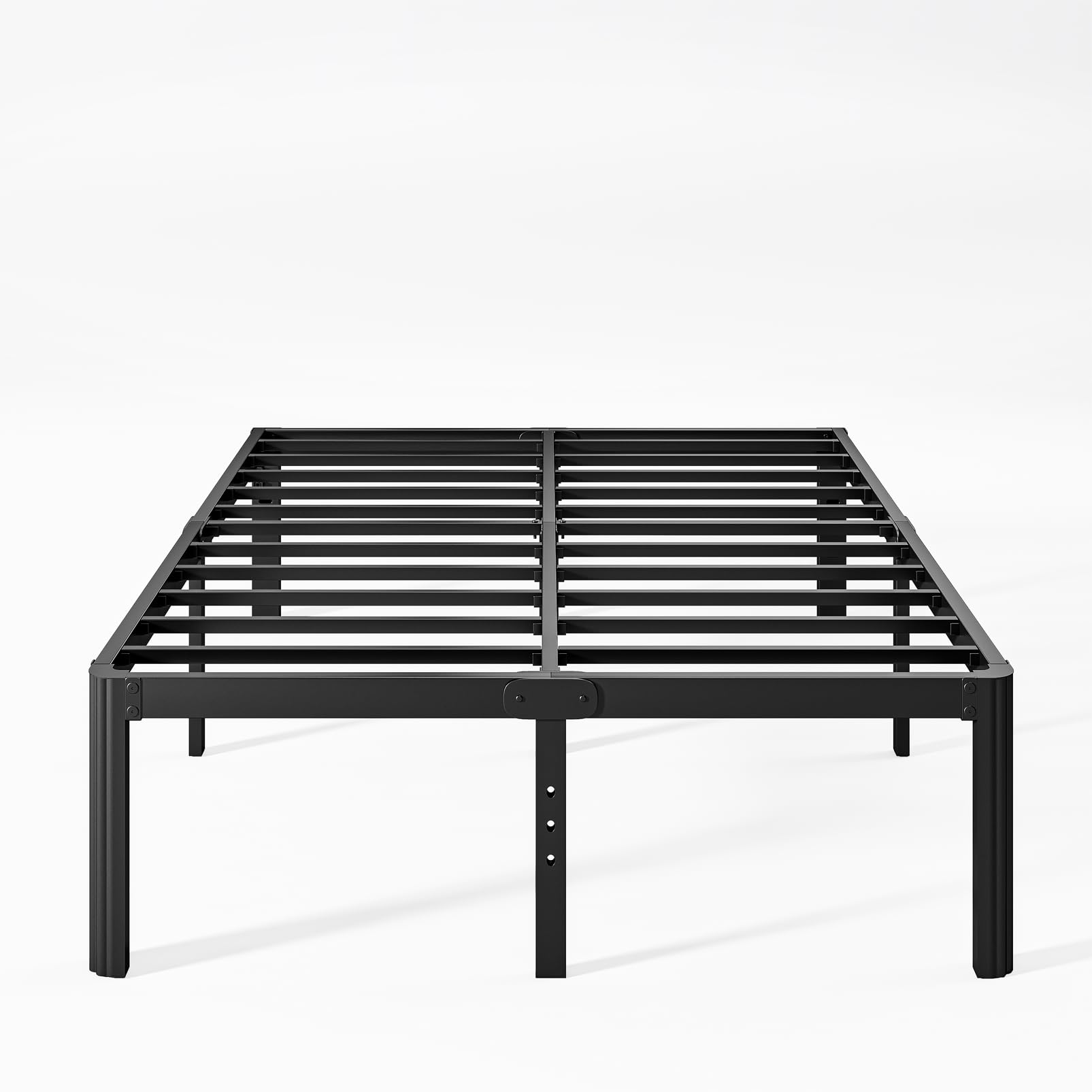 16 Inch High Queen Bed Frame No Box Spring Needed, Platform Bed Frame Queen Size Metal with Round Edge, Easy Assembly, Heavy Duty, Black