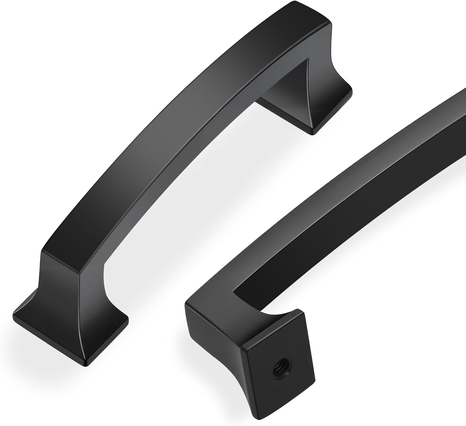 Lardmon 10 Pack 5 Inch(128mm) Hole Center Matte Dark Gunmetal Gray Modern Cabinet Pulls Solid Arch Drawer Pulls Kitchen Cabinet Handles Kitchen Cabinet Hardware Bathroom Vanity Pulls, Gray(5x10)