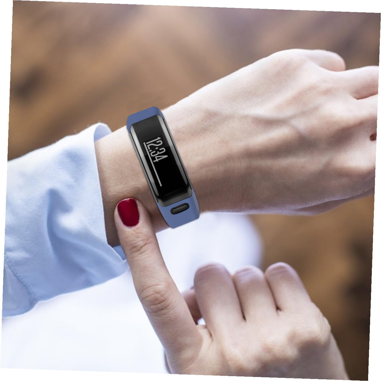 Outanaya Bracelet Silicone pour Montre Connectée HR Remplacement Dégagement Rapide Confortable et Compatible Homme Femme Couleur Bleu Minuit
