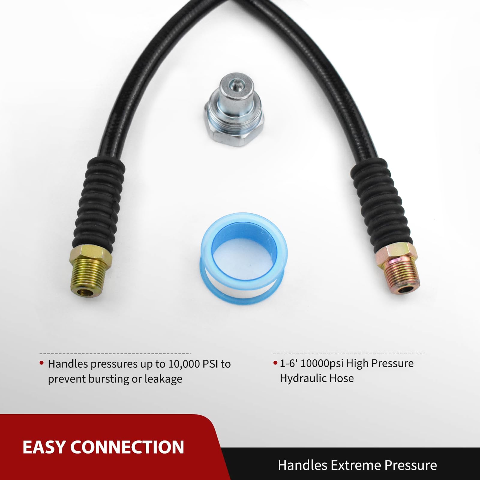 6' 10000psi High Pressure Hydraulic Hose CH-604 Coupler 3/8
