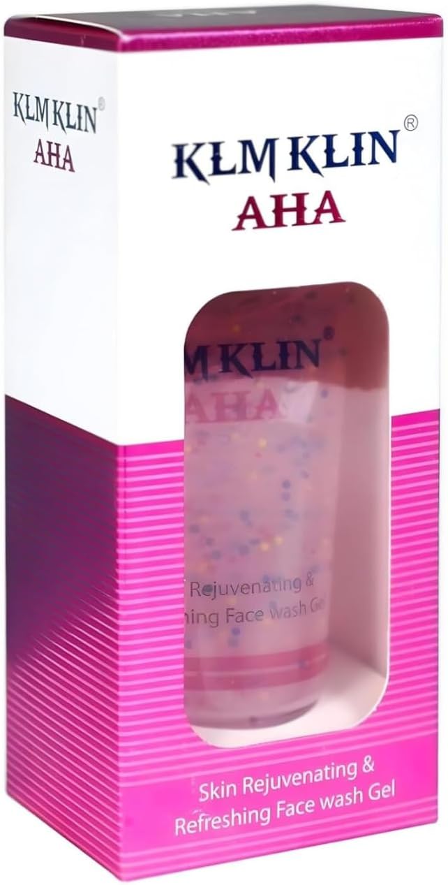 KLM AHA Skin Refreshing Face Wash Gel, 100ml, Alpha Hydroxy Acids, Pink, All Skin Types