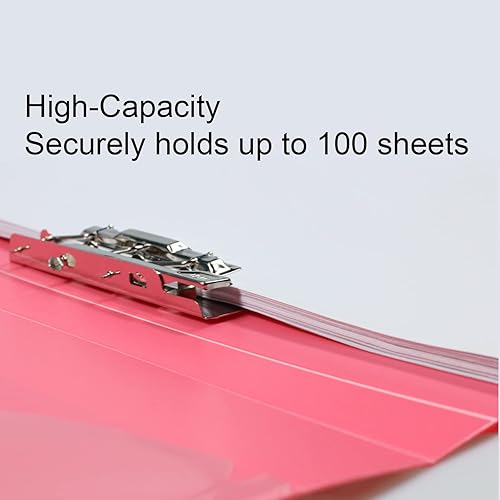 Miniatura 3 de Carpeta de plástico sin perforaciones, tamaño carta, carpeta de archivos de clip fuerte, 8.5 x 11 pulgadas, portafolio portapapeles con carpeta