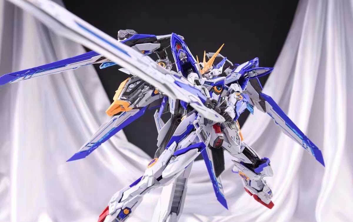 Funtasy Planet Action Figures 1/100 Scale Model Kits for Adults Blue Flame 1/100 with Alloy Skeleton Frame & Special Bonus Mecha Model Kit Articulated Figures Assembled Mode