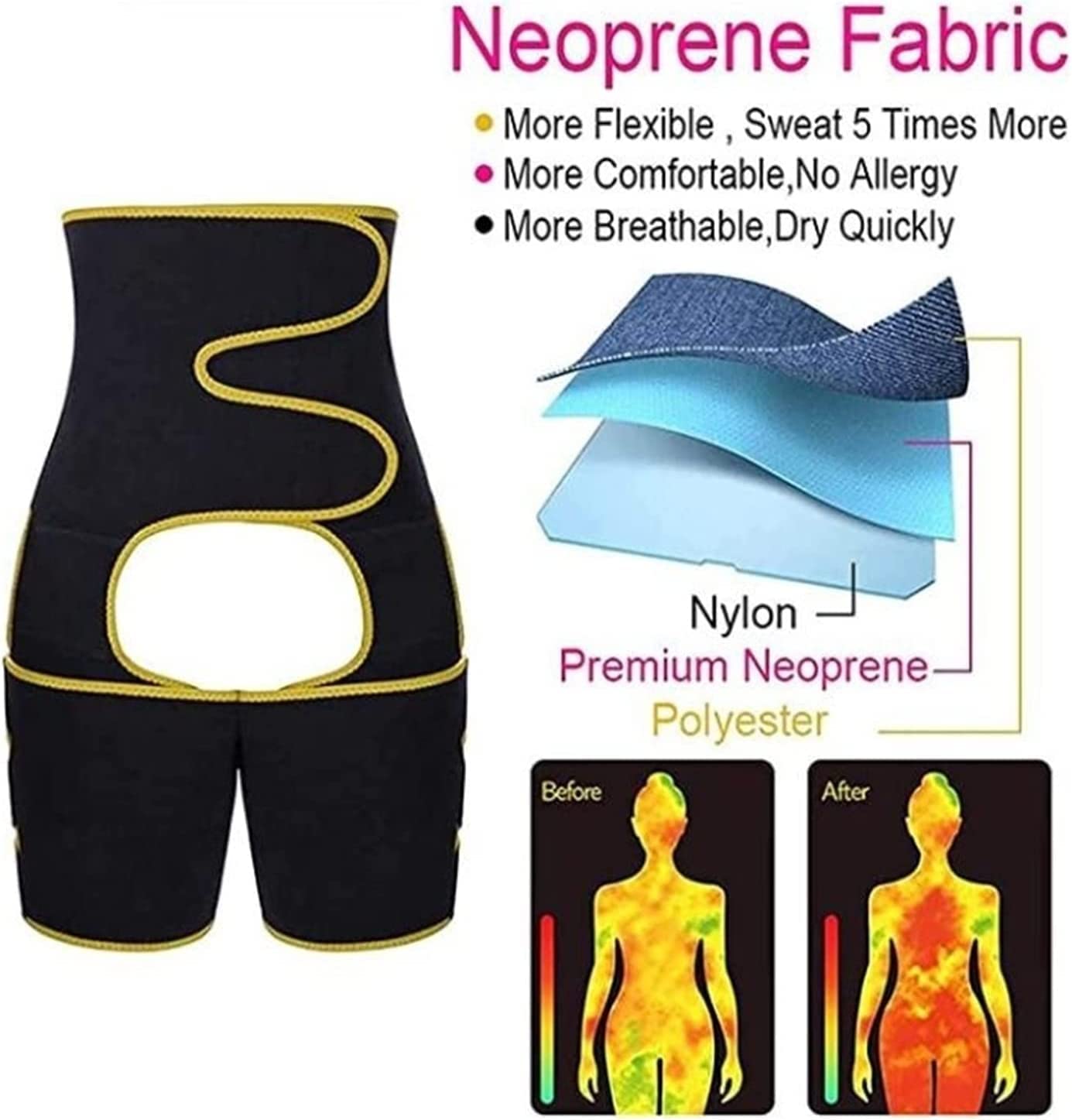Ajustable Cadera Muslo Brace Manga De Compresión Cintura Pierna Guardias Ingle De La Cadera Para Distensión Muscular Tirada Para El Alivio Del Dolor De Cadera 22.7.20 (Color : Yellow, Size : XL/X-L