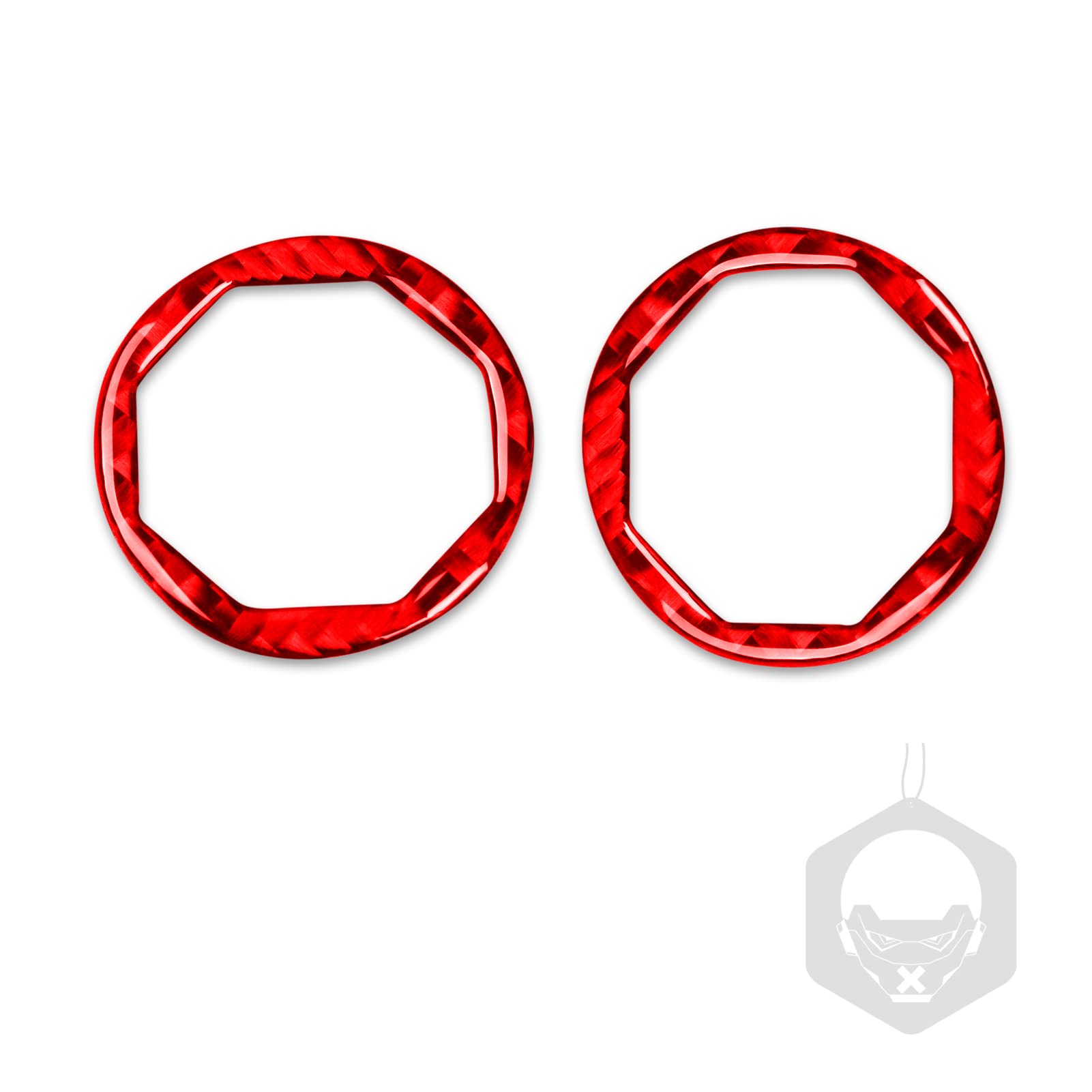 Real Quality Soft Carbon Fiber Car Rear Row Driver's Side Thermal Sensor Decoration 2pcs Interior Premium Sticker Compatible With Chevrolet Tahoe/Suburban/GMC Yukon XL Denali 2007-2014 Accessories Red