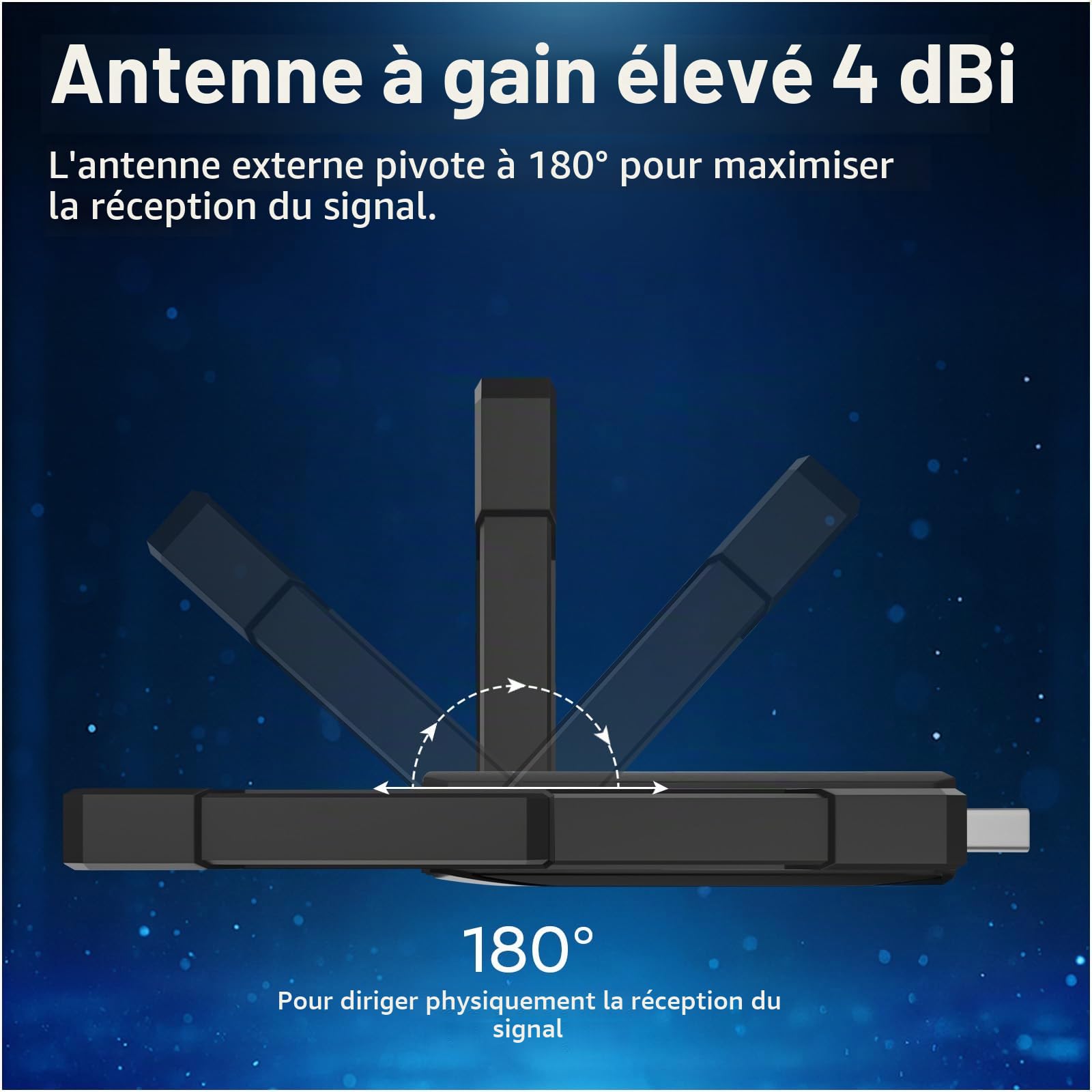 Clé WiFi 7 Adapteur Puissante BE6500 par MMOBIEL – Tri-Bande (6/5/2.4GHz) 6452 Mbps USB 3.0 WiFi avec Antenne Externe, WPA3, 4K-QAM, Plug & Play - pour Windows 11/10/Mac/Linux PC & Laptop Portable