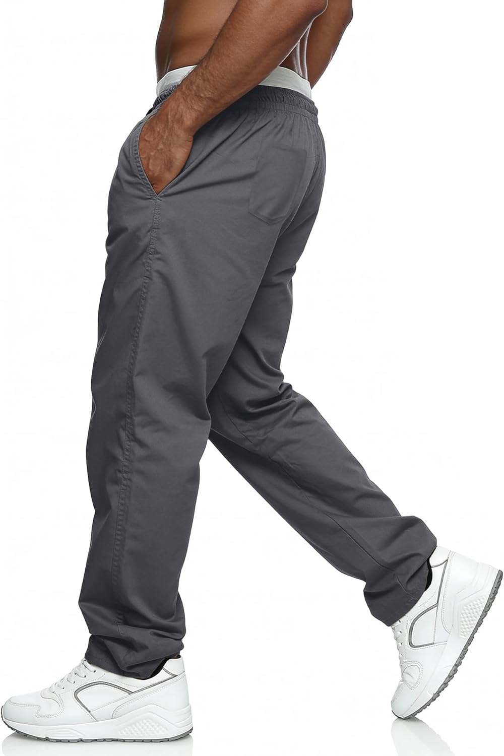 Comdecevis Mens Relaxed Fit Casual Pants Elastic Waist Sweatpants with Pockets Cargo Joggers - Image 5