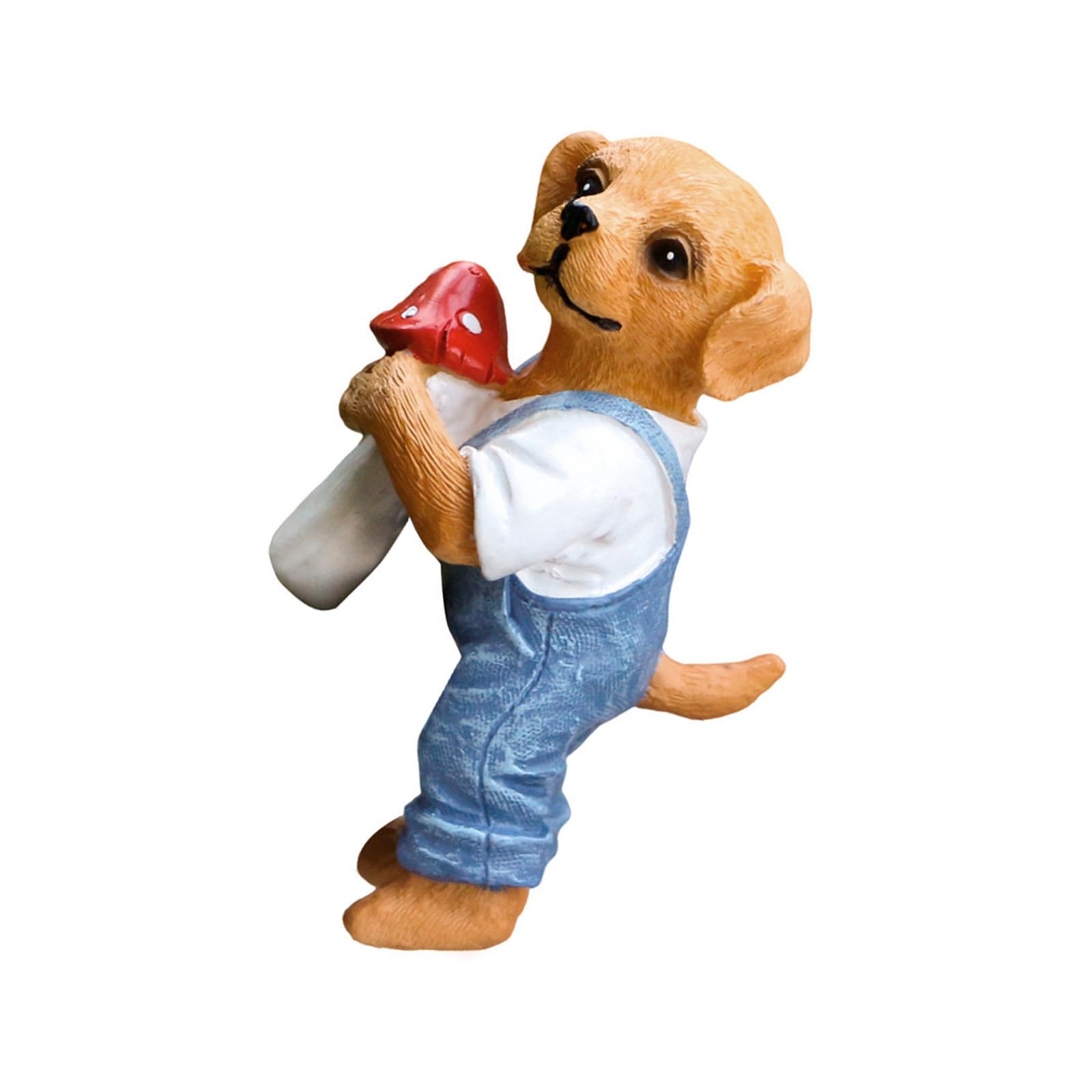 Bbajszx Eye Catching Resin Dog and Mushroom Ornament Whimsical Garden Statue Adds Charm to Outdoor and Indoor Environment Garden Deck Resin Figurine