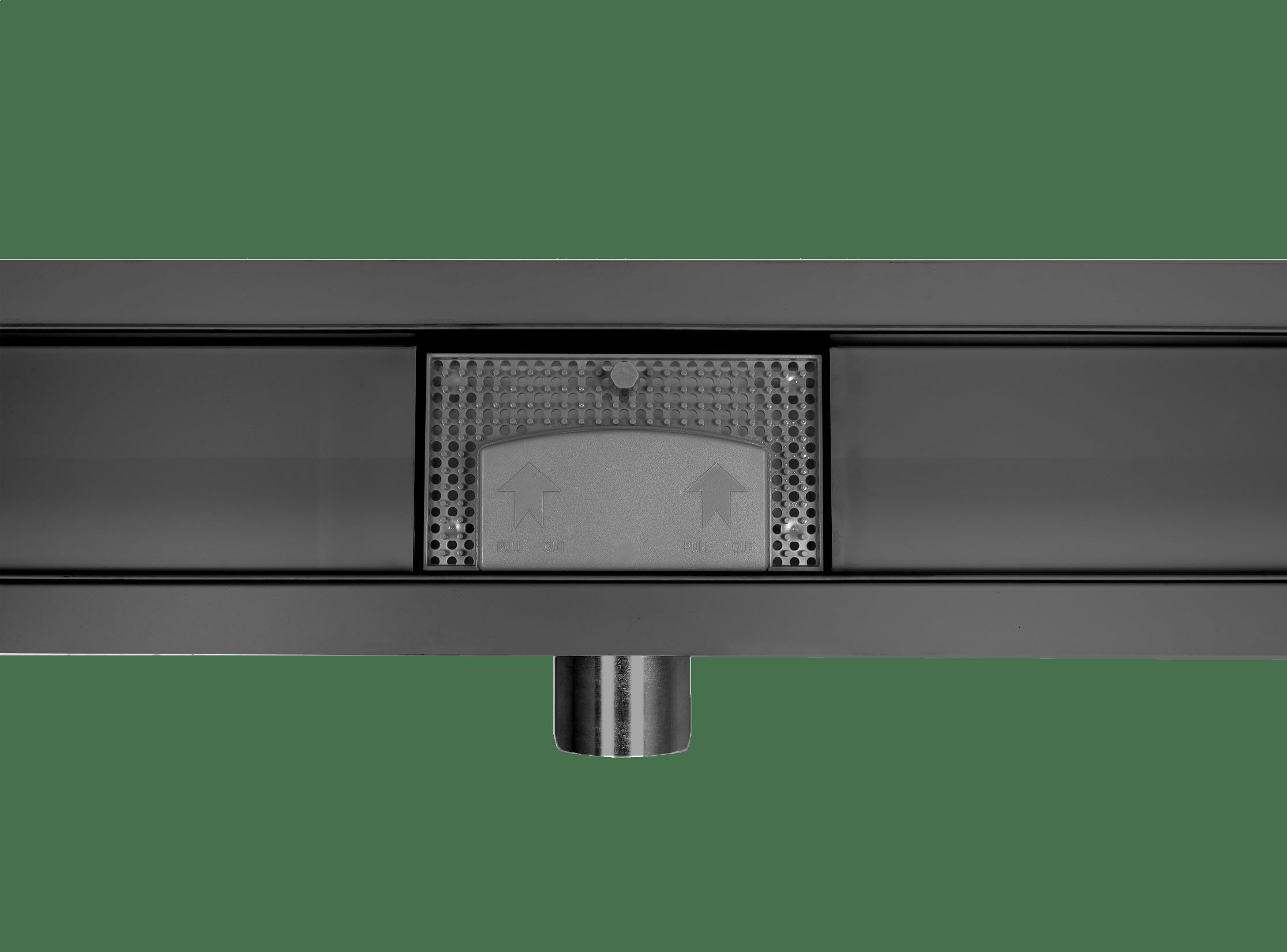 AQUAUNO BASIC SCARICO LINEO 70 cm ACCIAIO INOSSIDABILE NERO MONTAGGIO BASSO 52 mm SET DI SCARICO LINEO DA DOCCIA COMPLETO