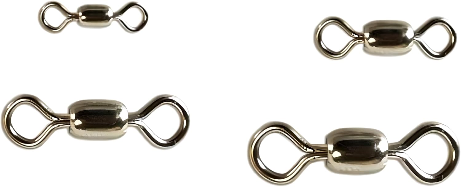 Crane Swivels Size #12, #7, #5 and 1/0 in 100 Pieces, American-Made Crane Swivels for use with Fishing Baits Work Great with Do It Molds DIY Fishing Lure Making