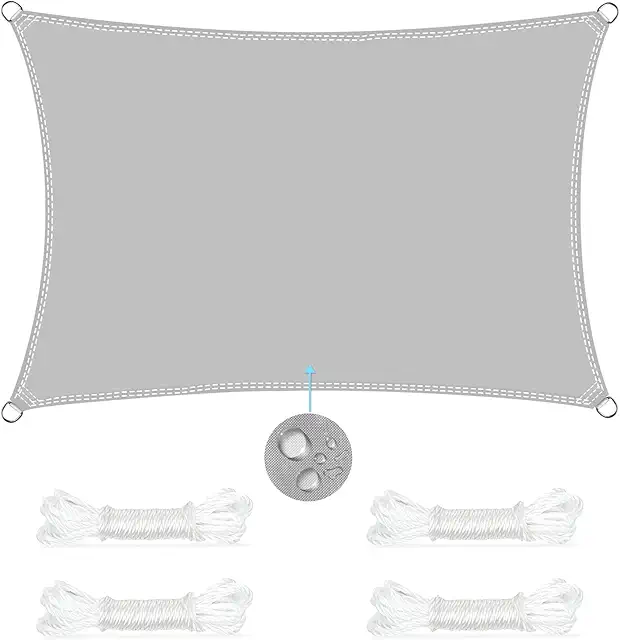 Tenda Giardino Ombreggiante Rettangolare 2x3m Impermeabile UV95% Grigio