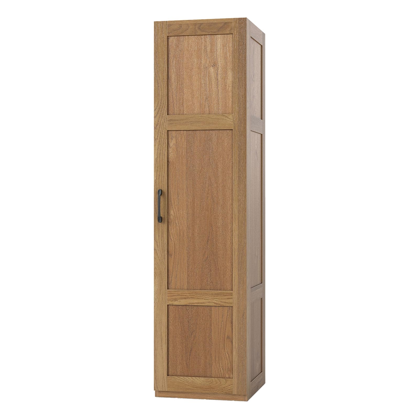 TANGZON Tall Kitchen Cupboard, 4-Tier Tall Storage Cabinet with Door & Anti-tipping Devices, Freestanding Wooden Sideboard Unit for Home Dining Room Living Room (Natural)