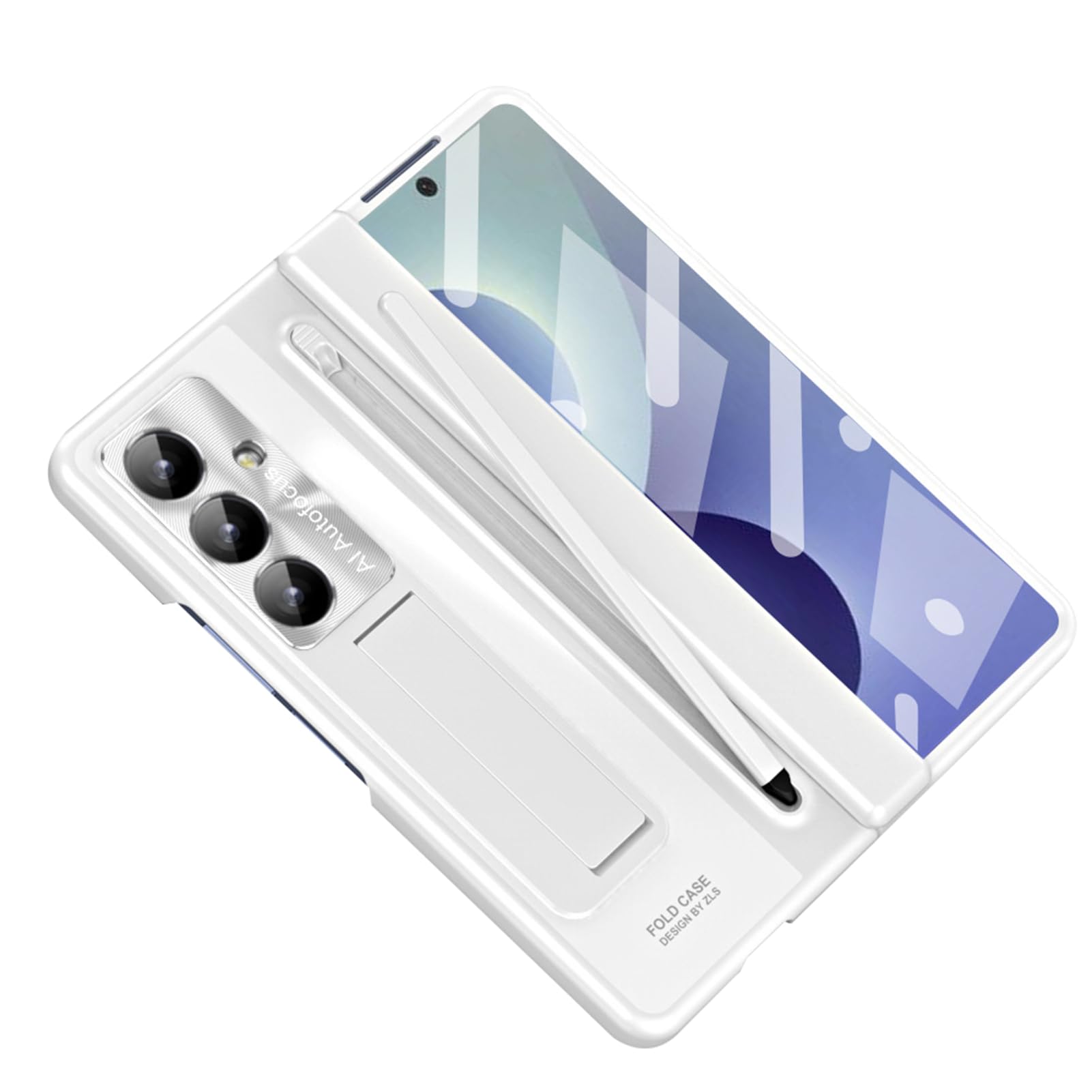 Custodia Placcata For Samsung Galaxy Z Fold 8 Ultra, Supporto Regolabile Con Portapenne Fondina For Telefono Cerniera Di Lusso Avvolge La Protezione Dello Schermo Custodia For PC Pellicola(Silver)