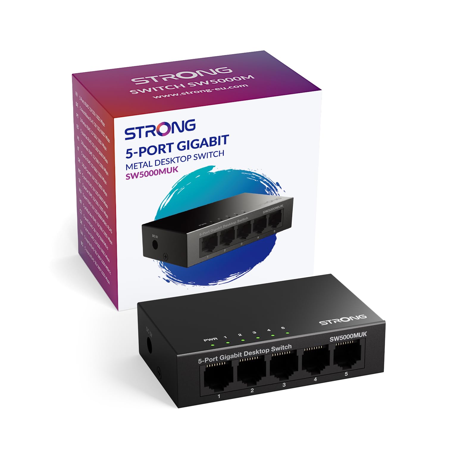 STRONG 5-Port Gigabit Network Switch, Metal Ethernet Splitter SW5000MUK