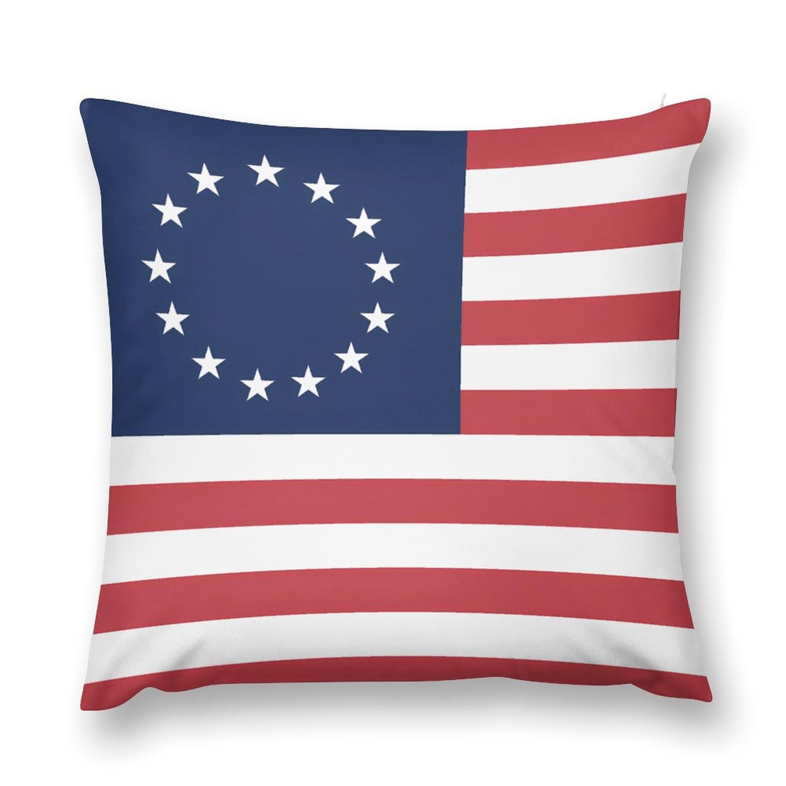 Betsy Ross Flag U.S.A Throw Pillow Case Covers with Zipper Decorative Short Plush Cushion Cover Printed for Sofa Couch