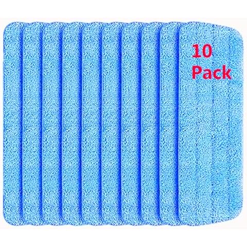 YOQXHY 10 Pack Spray Mop Replacement Pads, (16.5x5.5 Inch) Microfiber Wet Dry Floor Mops Refills Reusable for Home & Commercial,(Blue) Cover