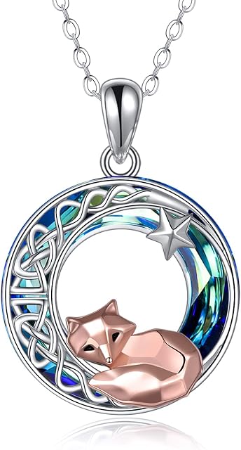 YAFEINI Fox/Frog/Panda/Horse/Pig/Elephant Necklace Sterling Silver Cute Origami Animal Pendant Gifts for Women Jewelry