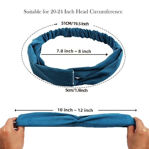 Miniatura 8 de 20 Pack Boho Headbands for Women Womens Headbands Head Bands No Slip Fashion for Women Hair Bands Boho Knotted Turban Fashion Headbands for Wigs