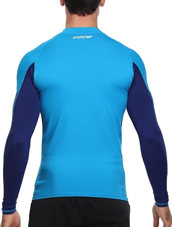 AXESEA Men Long Sleeve Rash Guard Quick-Dry UPF 50+ Lightweight Swimsuit Swim Shirt