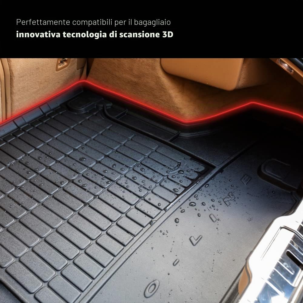 FROGUM ProLine 3D Esclusivo Tappetino Vasca Baule Bagagliaio in gomma perfetto per Alfa Romeo Stelvio dal 2016 | Comodo organizzatore | Bordi più alti