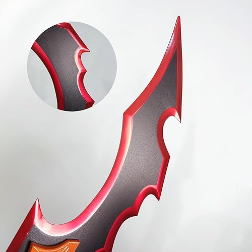 Miniatura 6 de Espada Kasaka de anime Killer Kasaka All Metal Sung Jingwoo con soporte de exhibición para colección, cosplay, 21.7 pulgadas, rojo