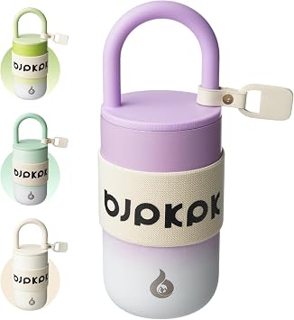 BJPKPK 13oz Insulated Tumbler With Lid And Handle Stainless Steel Travel Mug Loop Coffee Tumbler Cups,Lilac
