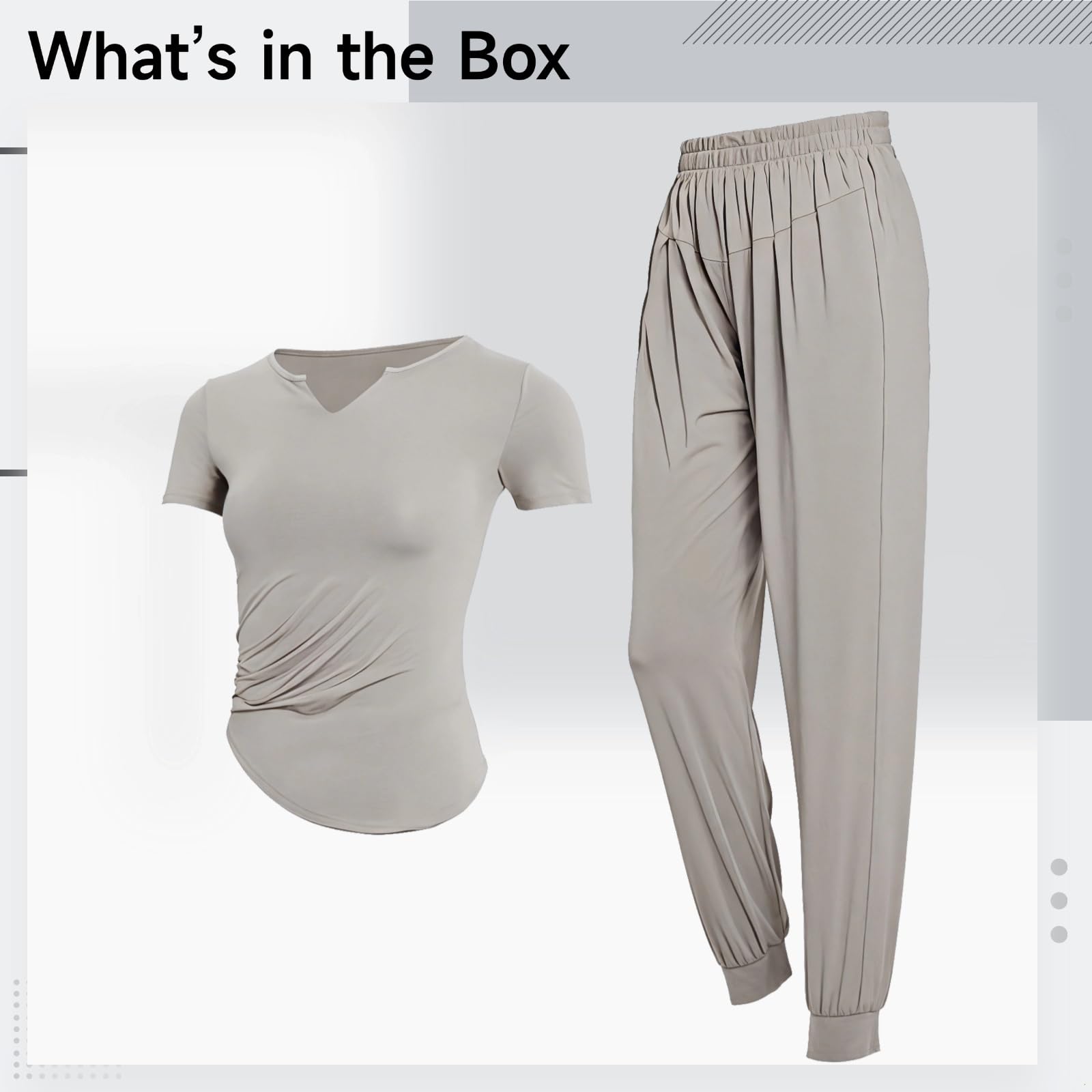 Ensemble de pilates 2 pièces pour femme, taille XXL pour 135-150, polyester-élasthanne respirant, idéal pour le sport et les tenues décontractées