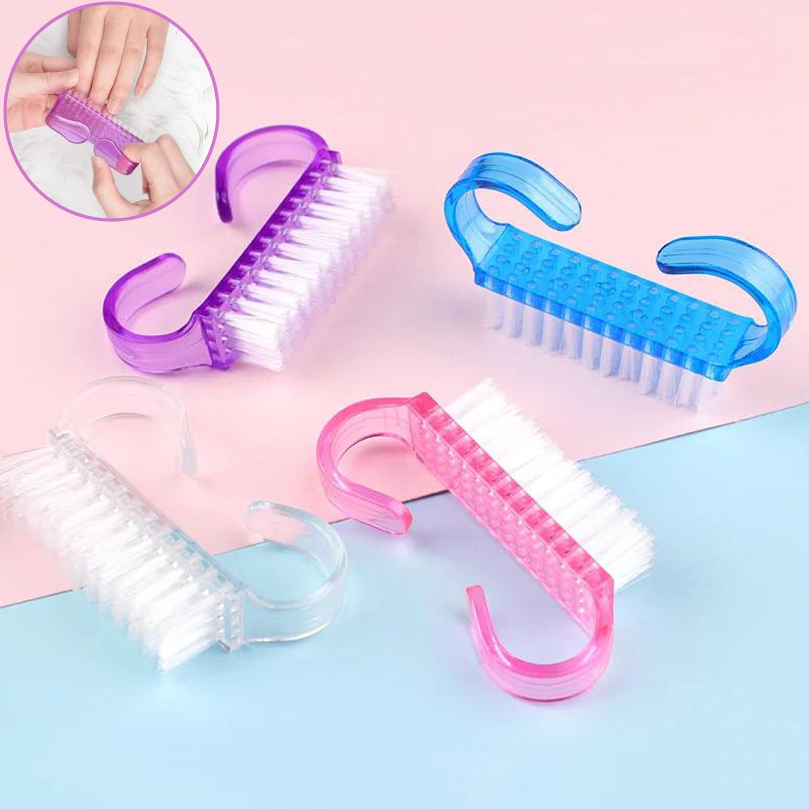 Spazzola Per Unghie,6PCS Manico Spazzola per unghie,Spazzola per Pulizia delle Unghie,Lavaggio di Mani Spazzolino per Unghie,Per Pulizia E Pulizia Delle Unghie
