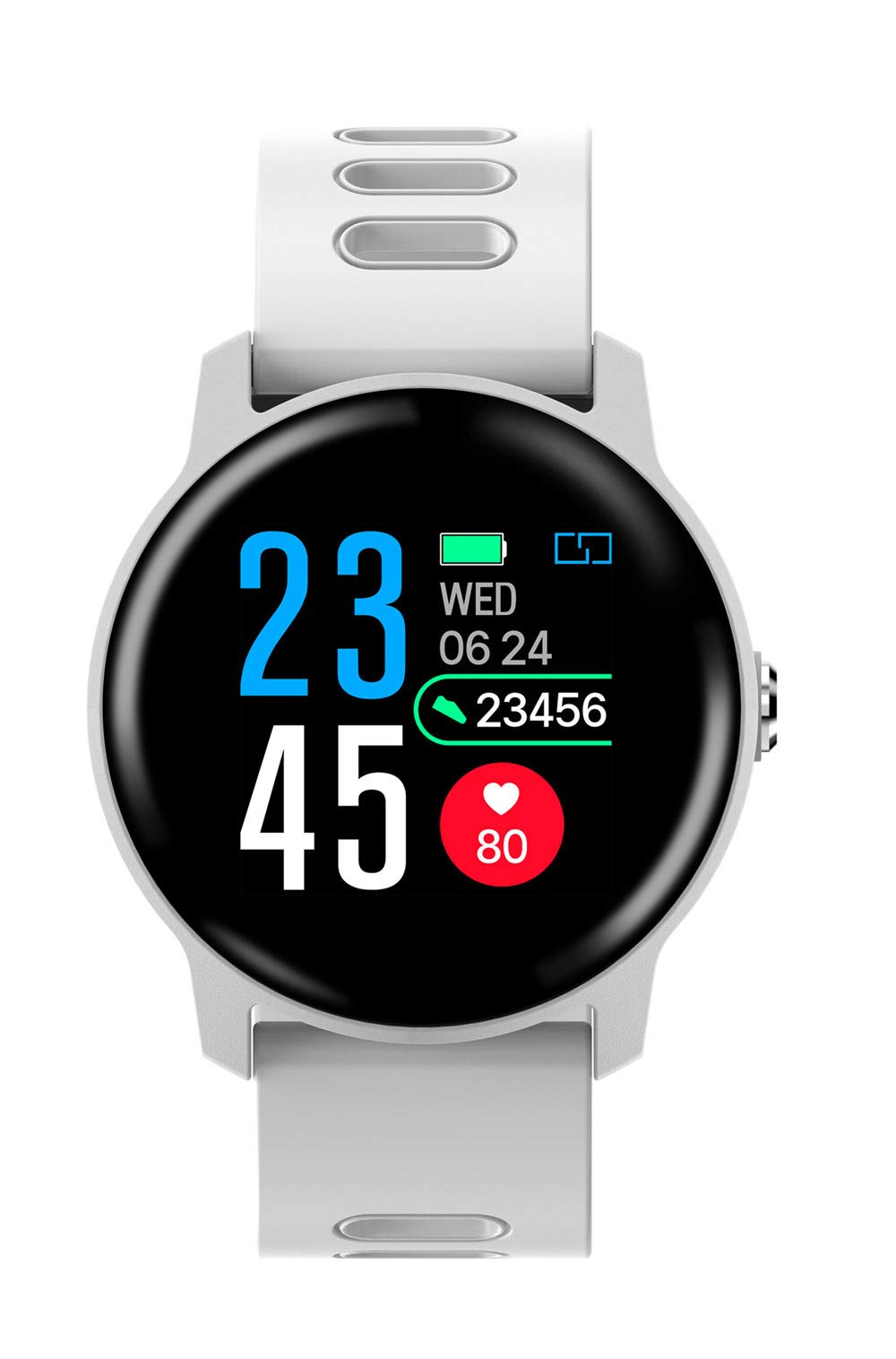 Bluetooth 4.0, IP68 Impermeabile attività Tracker 1.3 Pollici, IPS Schermo a Colori, frequenza cardiaca, Pressione sanguigna, Sonno, Calorie, Monitor, contatore Passo Bianco