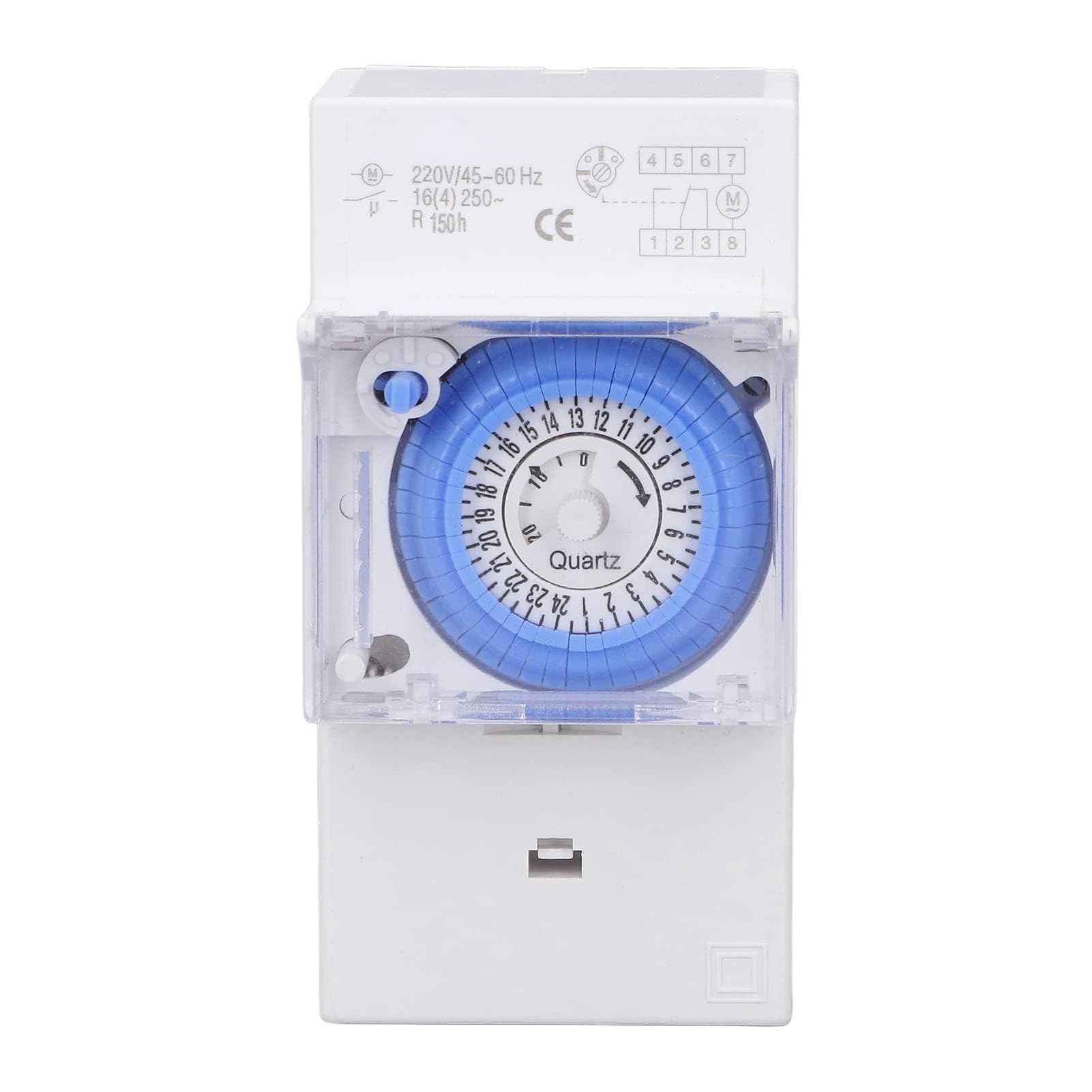 Jadeshay Minuterie Mécanique Étanche Horloge Programmable 24h Programmateur pour Chauffe Eau Électrique, AC230V