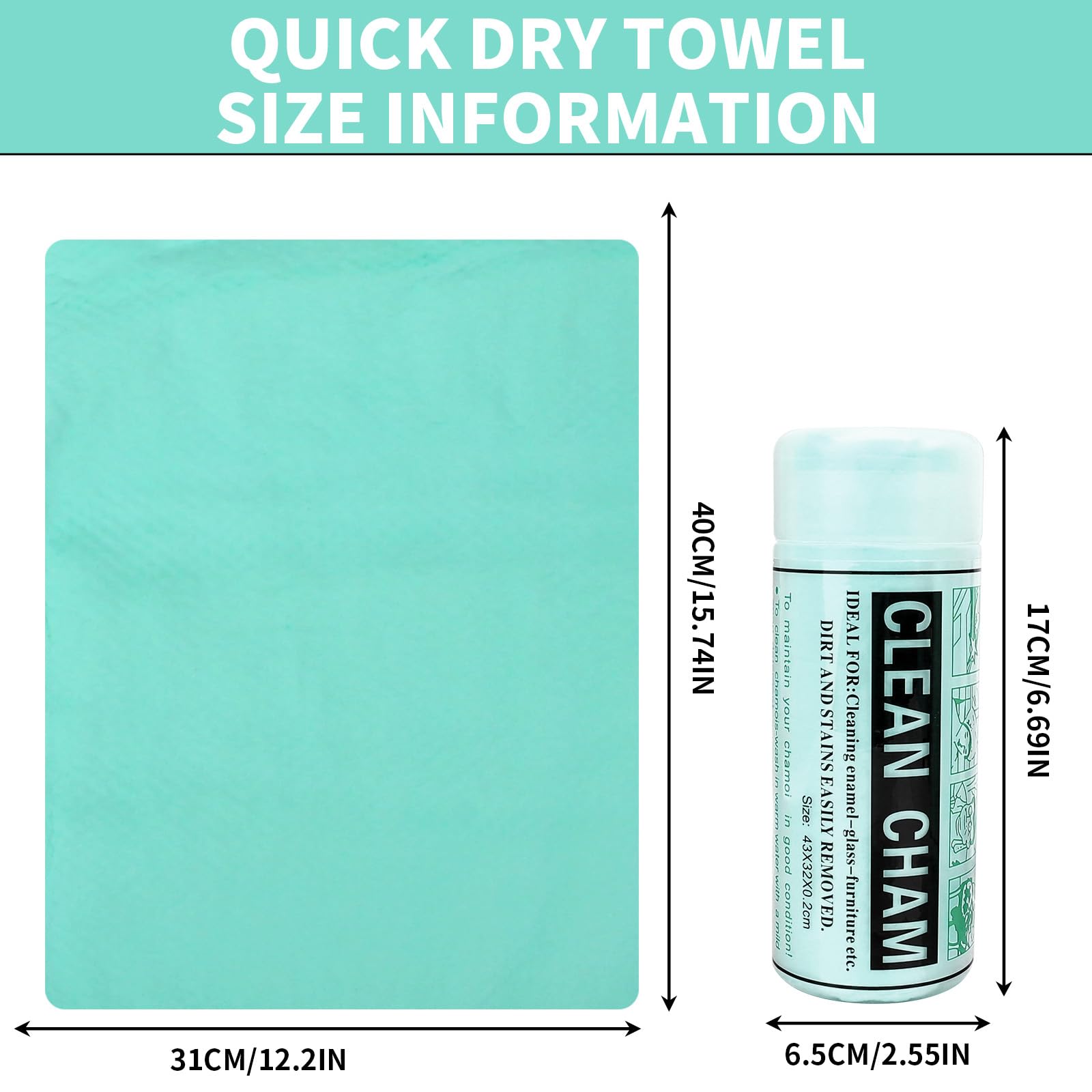 5 Pcs 13 X 17 Inches Quick Dry Towel Strong Absorbent Towel for Car Drying Five Colors Reusable Car Drying Towel Quick Dry Towel for Gym, Swimming, Camping, Car Drying, Diving, Triathlon, Pet Bathing