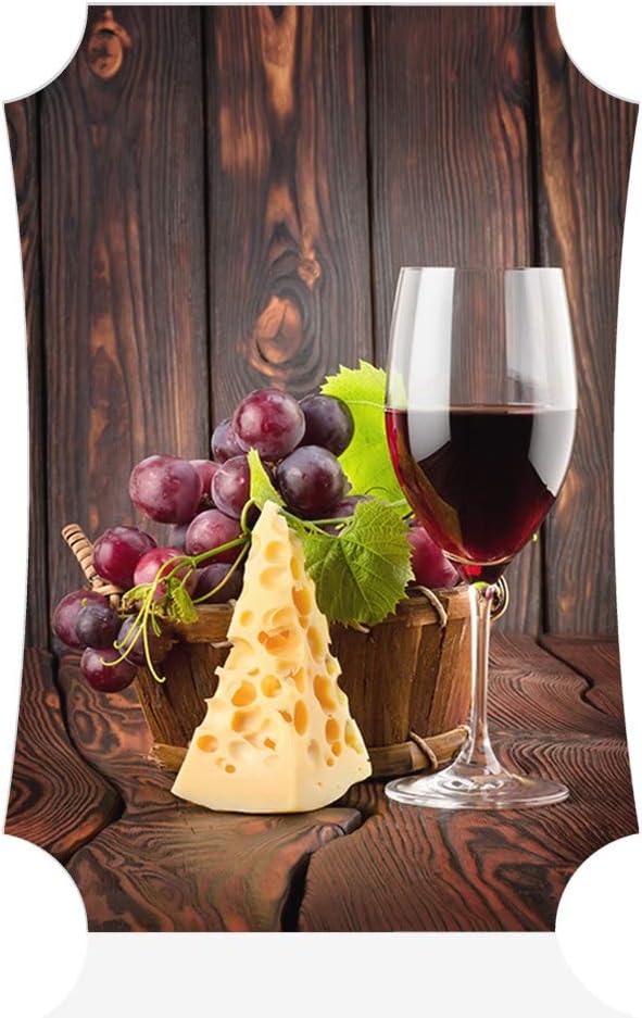 Vertical Home Decor Wall Sign Wine Glass and Cheese Art Picture Frame Benelux Shape 8x12Inches