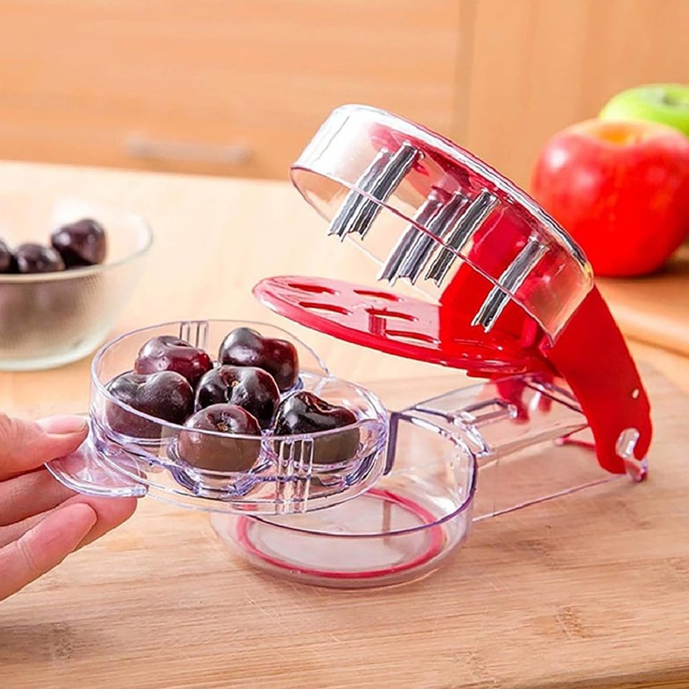 Snocciolatore Ciliegie con 7 Fori Singoli in Plastica Alimentare Completamente Smontabile Adatto Ciliegie Snocciolatore Portatile per Snocciolare Ciliegie Amarene ed Olive
