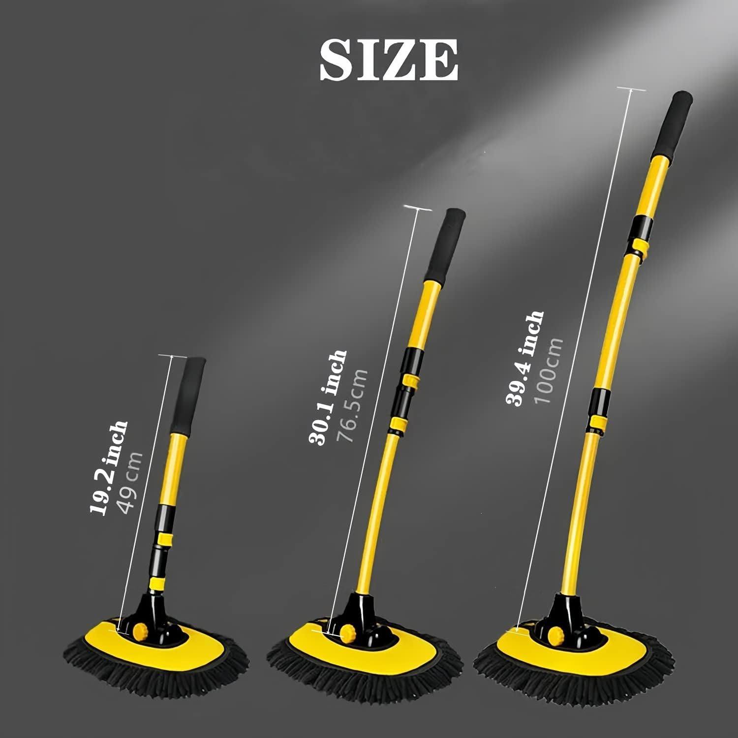 MVEQRRN Upgrade Autowaschbürste Mop mit langem Griff, Mikrofaser-Handschuh, Auto-Reinigungszubehör-Set, Werkzeugzubehör