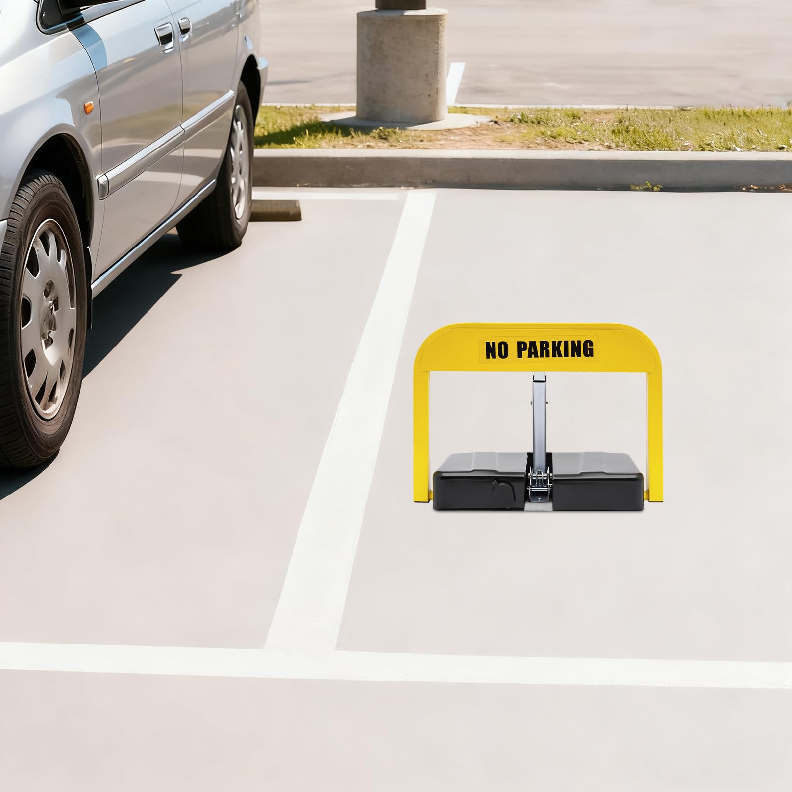 Parkplatzsperre Elektrisch mit Fernbedienung, Elektronische Parkscheibe IP67 Wasserdicht, Automatische Parkscheibe aus Stahl, Radkralle Wegfahrsperre Parkplatzschutz