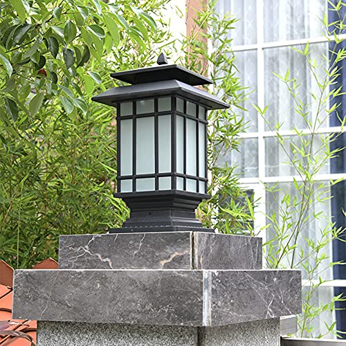 Retro Rostschutz E27 Glassäulenleuchte Outdoor Regendicht Patio Poller Säule Lampe Balkon Zaun Garage Garten Rasen Licht Straßenlandschaft wasserdichte Ip55 Laterne Cover