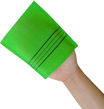 Original Korean Exfoliating Mitt Body Scrub Green 2 & Red 2 - 4 Pack