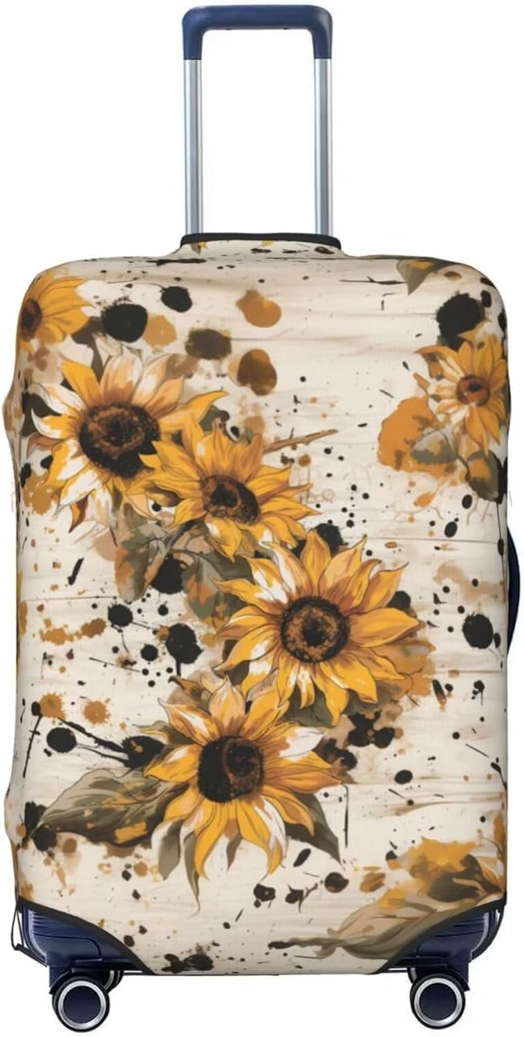 Luggage Cover Travel Luggage Covers for Suitcase Art Sunflower Print Carry on Luggage Cover Cute Flower Baggage Gear Covers Portable Travel Accessories