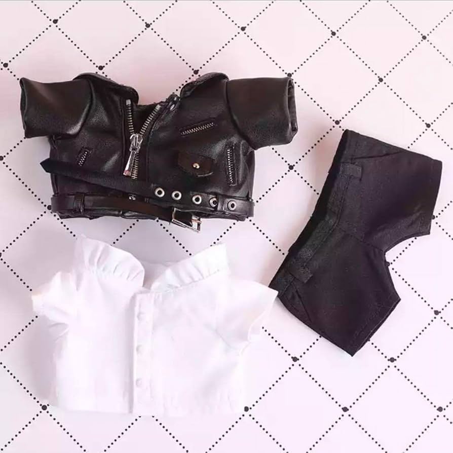 ちびぬい　革ジャン　6着 Amazon.co.jp: 着せ替えぬいぐるみ 革ジャン3点セット お洋服