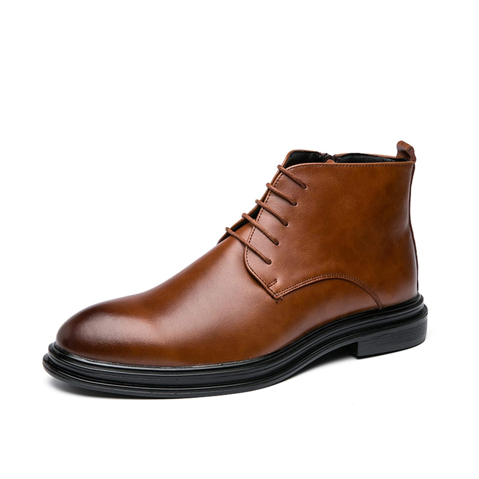 Botas Oxford para hombre en cuero marrón talla 43 con suela de goma